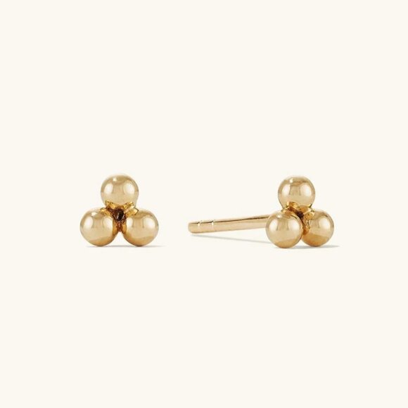 Dot Studs 3 Dot Stud Earrings Dainty Gold Minimalist Hypoallergenic Jewelry CUTE - Picture 12 of 13